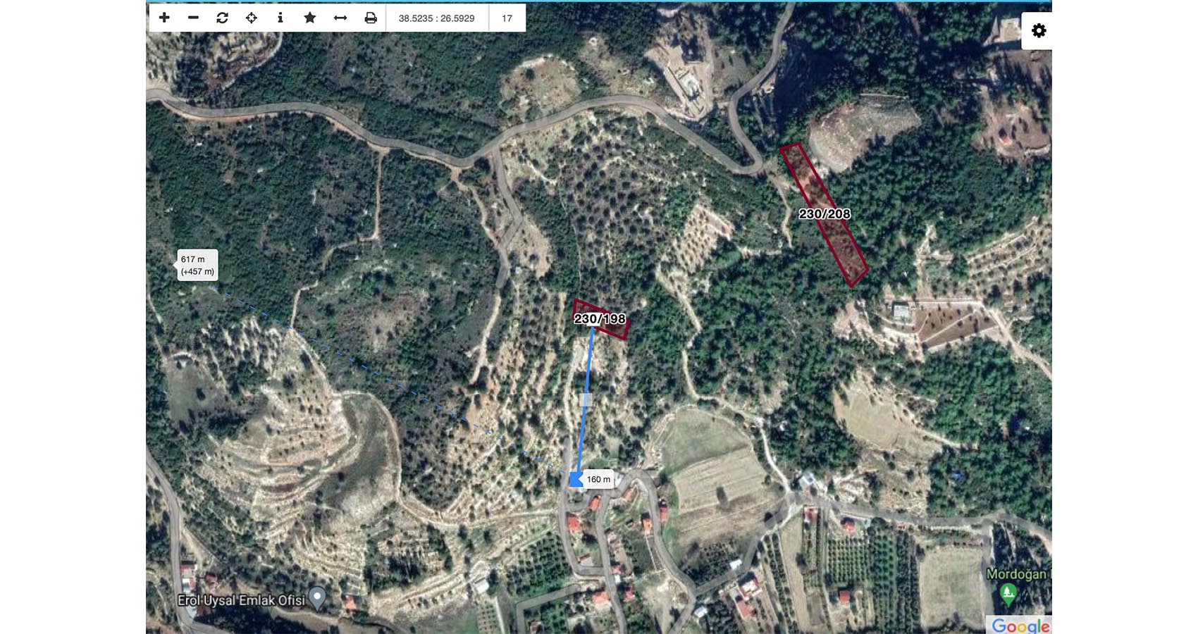 1016.12 m2 plot with space for 5 Luxury Sea View Villas Izmir/plot / DIRECT FROM STATE
